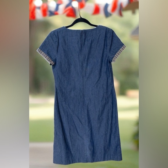 Denim Boho Shift Dress by Dana Buchman Sz 8 Med EUC - Picture 5 of 7